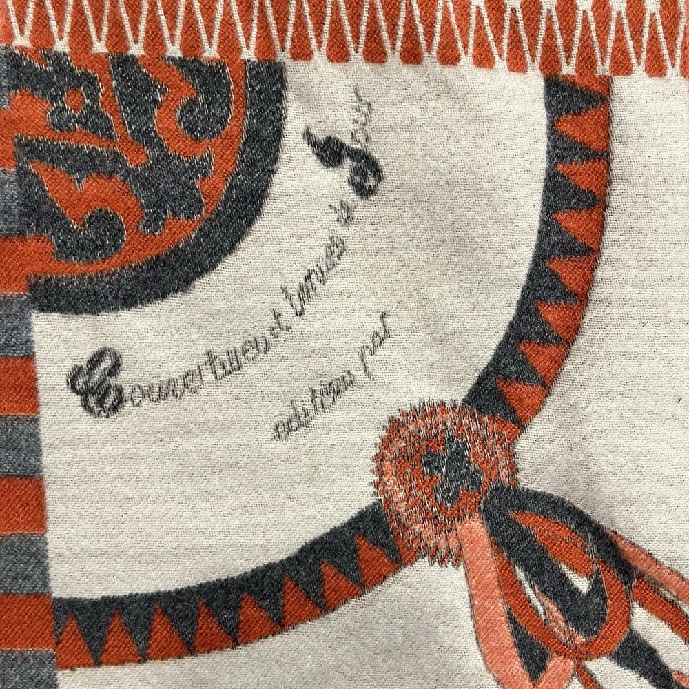 Equestrian Horse Print‎ Scarf Orange Gray Square Scarf Lightweight Wrap - Picture 7 of 9